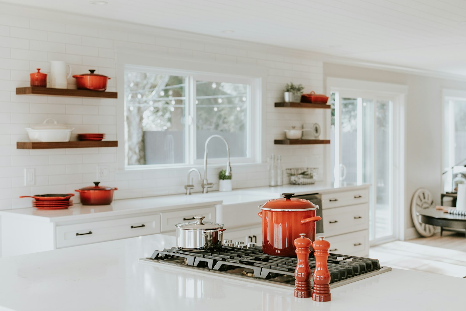 A warm home kitchen with fresh ingredients on the counter